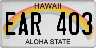 HI license plate EAR403