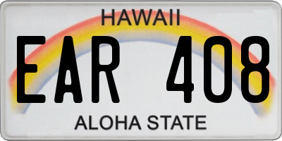 HI license plate EAR408