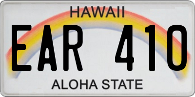 HI license plate EAR410