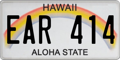 HI license plate EAR414