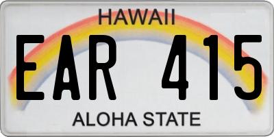 HI license plate EAR415