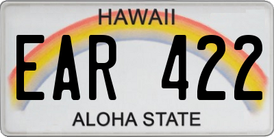 HI license plate EAR422