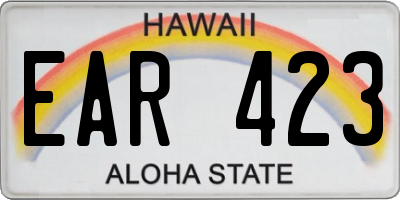 HI license plate EAR423