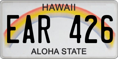 HI license plate EAR426