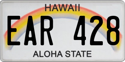 HI license plate EAR428