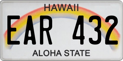 HI license plate EAR432