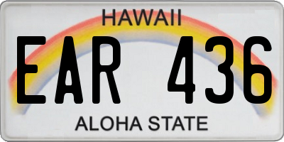 HI license plate EAR436