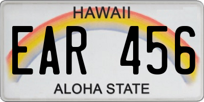 HI license plate EAR456