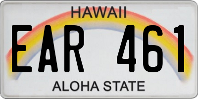 HI license plate EAR461