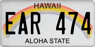 HI license plate EAR474