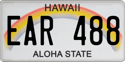 HI license plate EAR488