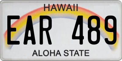 HI license plate EAR489