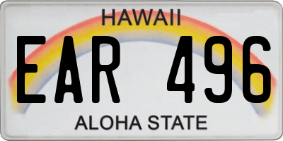 HI license plate EAR496