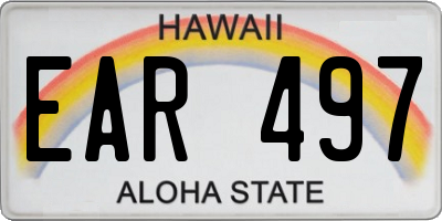 HI license plate EAR497