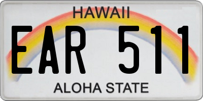 HI license plate EAR511