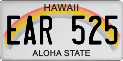 HI license plate EAR525