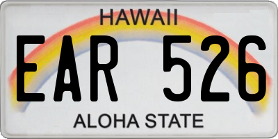 HI license plate EAR526
