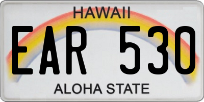 HI license plate EAR530