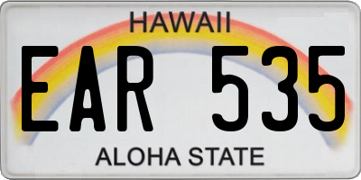HI license plate EAR535