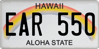 HI license plate EAR550