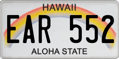 HI license plate EAR552