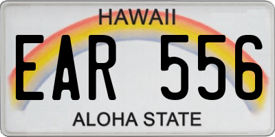 HI license plate EAR556