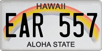 HI license plate EAR557