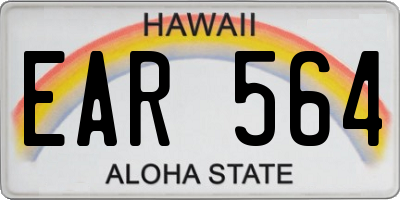 HI license plate EAR564