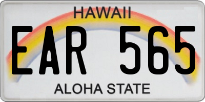 HI license plate EAR565