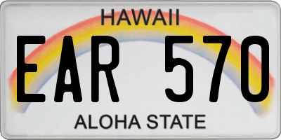 HI license plate EAR570