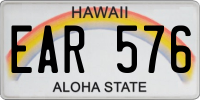 HI license plate EAR576