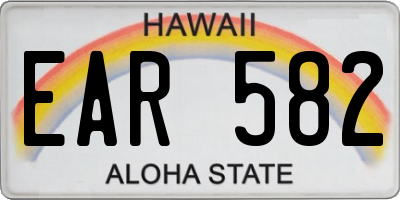 HI license plate EAR582