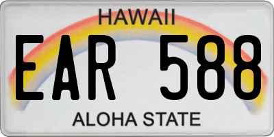 HI license plate EAR588