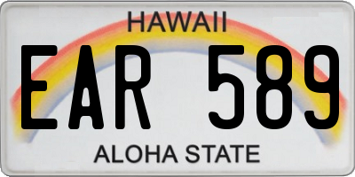HI license plate EAR589