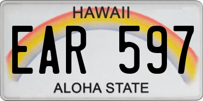 HI license plate EAR597