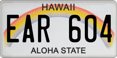 HI license plate EAR604