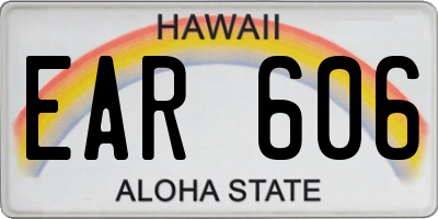 HI license plate EAR606