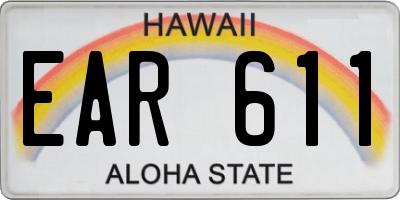 HI license plate EAR611