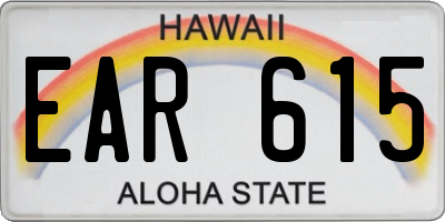 HI license plate EAR615