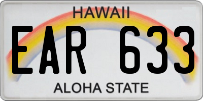 HI license plate EAR633