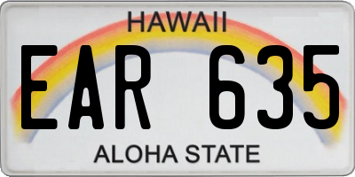 HI license plate EAR635