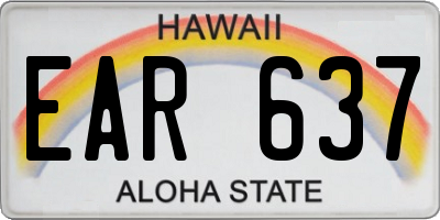 HI license plate EAR637