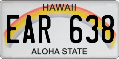 HI license plate EAR638
