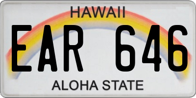 HI license plate EAR646