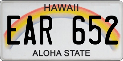 HI license plate EAR652