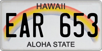 HI license plate EAR653