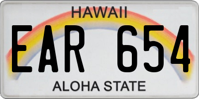 HI license plate EAR654