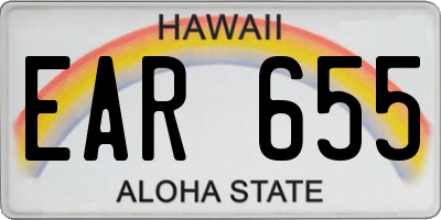 HI license plate EAR655