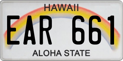 HI license plate EAR661