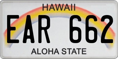 HI license plate EAR662